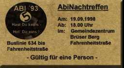 Eintrittskarte, 5 Jahre ABI93